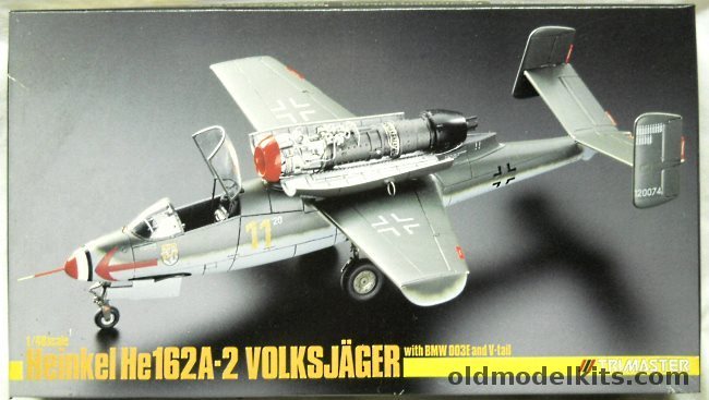 Trimaster 1/48 Heinkel He-162 A-2 Volksjager - With BMW 003E Engine and V Tail, MA-3 plastic model kit